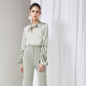 Keepsake Satin Top in Sage NWT